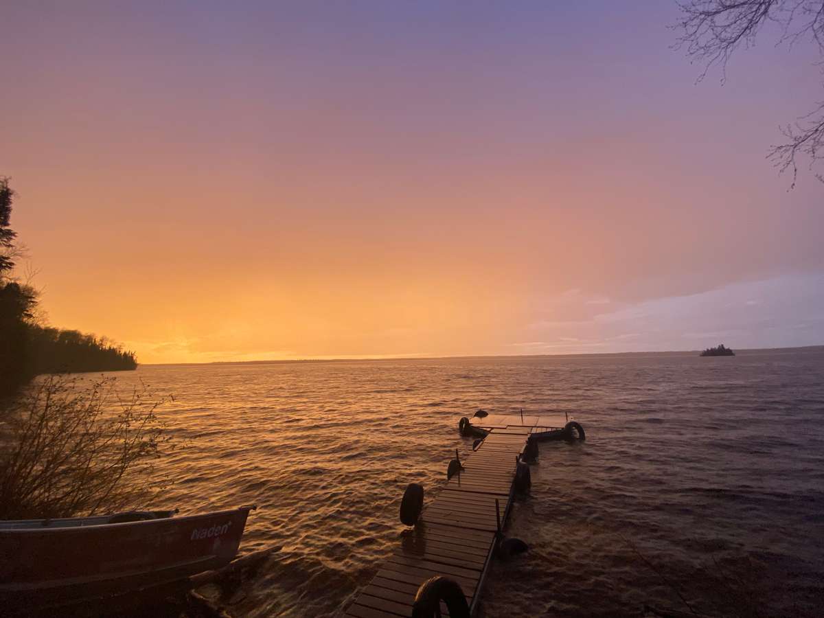 Sunset over a lake